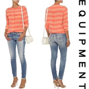 🚫Sold🚫 LIKE NEW Equipment Striped Silk Blouse